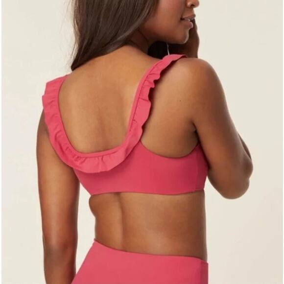 Andie Swim The Hydra Ruffle Bikini in Rosette Pink Size XL NEW - Picture 2 of 6